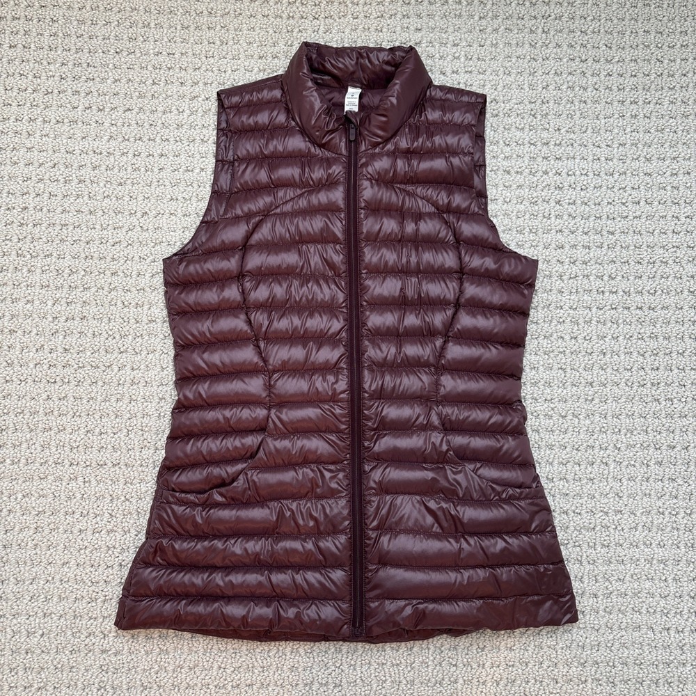 Lululemon Womens Pack It Down Vest Sz 6 Shine Chianti Purple Burgundy Wine Warm